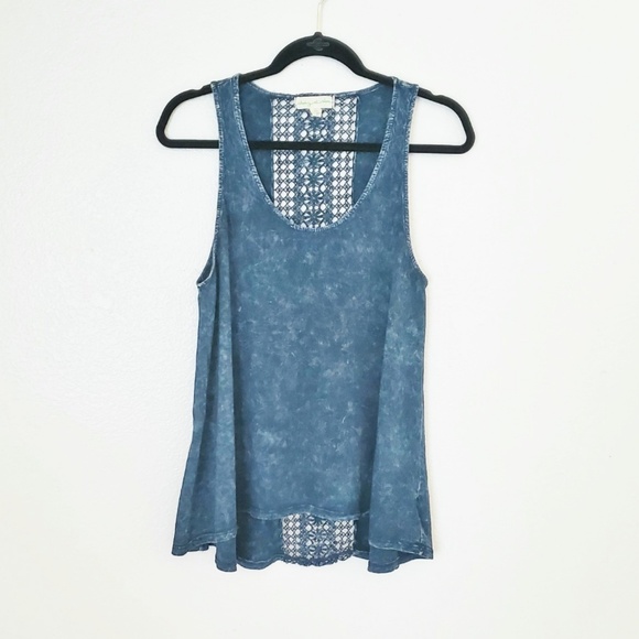 Staring at Stars Tops - Staring At Stars Blue Acid Wash Tank